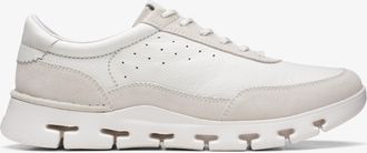 Clarks Nature X One Witte Leren Sneakers
