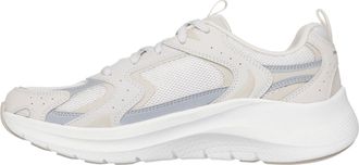 Skechers Womens Arch Fit 2.0 Vintage Luxe Sneaker, Natural Leather/Mesh/Gray Trim, 6.5 UK