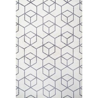 Jonathan Y Designs Tumbling Blocks Modern Geometric Area Rug in White/gray at Nordstrom, Size 5Ft 0In X 8Ft 0In