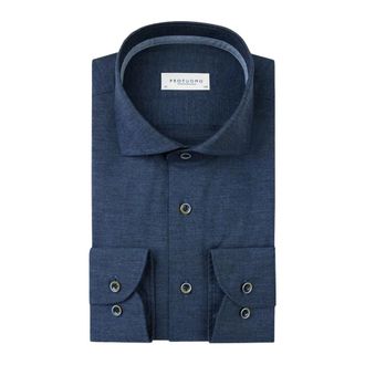Profuomo Overhemden, Heren, Blauw, 2Xl, Blauw zakelijk overhemd