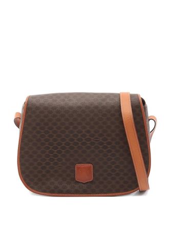 Celine 2000s Macadam-pattern shoulder bag - women - PVC/Calf Leather - One Size - Brown
