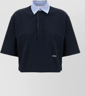 Stella McCartney cropped cotton polo top