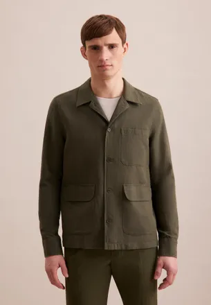Seidensticker Hemdjacke SEIDENSTICKER Seidensticker, Herren, Gr. XXL, gr&uuml;n (olive), 100% Leinen, unifarben, Jacken Hemdjacke
