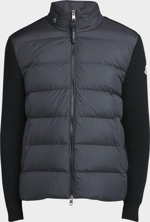Moncler Men & apos;s Wool Knit Padded Jacket With Hood