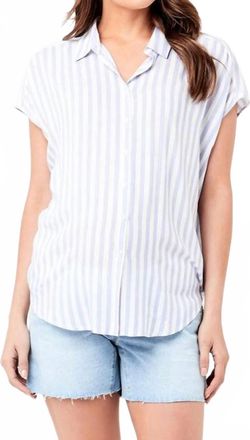 Ripe Quinn Relaxed Button Shirt In Blue/white