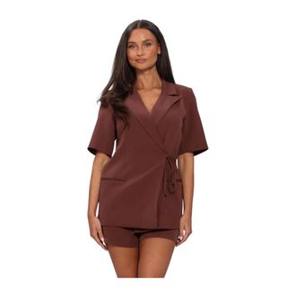 Ydence Ydence - Lucille Blazer - Dames - Blouses & Shirts - Bruin - Maat: M Leer