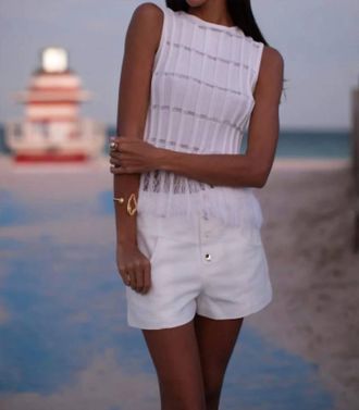Karina Grimaldi Aria Fringe Top In White