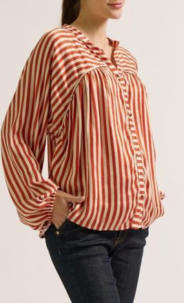 Cache Coeur Madeleine Maternity & Nursing Blouse in Copper at Nordstrom, Size X-Large
