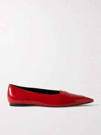 The Row Ballerine In Pelle Lucida Viv - Rosso