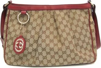 Gucci Pre-owned Shoulder Bags, female, Beige, Size: ONE SIZE Pre-owned Canvas gucci-bags