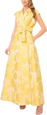 Ted Baker Jordana Floral Print Maxi Shirtdress in Corn Confection at Nordstrom, Size 14