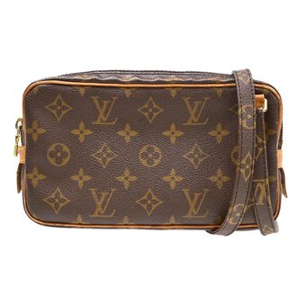 Louis Vuitton Pochette Marly Bandouliere Monogram Canvas Brown Canvas Handbag (Pre-Owned)