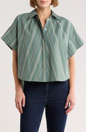 Rag & Bone Maura Stripe Button-Up Shirt in Sage Stripe at Nordstrom Rack, Size Xx-Small