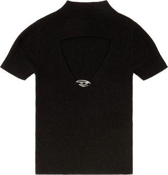 Diesel M-Olive cut-out oval hardware T-shirt - Black