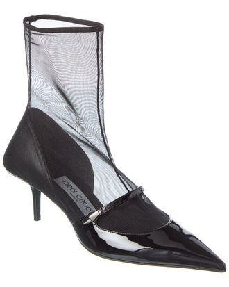 Jimmy Choo London Carolyn AB 60 Mesh & Leather Bootie