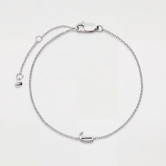 Monica Vinader Sterling Silver Initial J Chain Bracelet