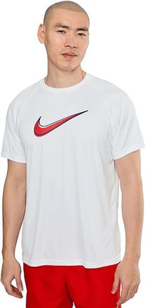 Nike Hydroguard Outline Swoosh Dri-FIT UV Short Sleeve Mens Swimwear White : 2XL, Polyester