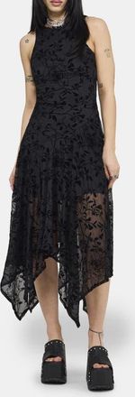 Disturbia Deadly Nightshade Mesh Midi Dress in Black at Nordstrom, Size 10