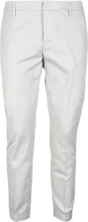 Dondup Cropped White Trousers with Slim Tapered Silhouette