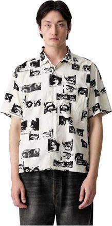 Neighborhood Eyes Pattern Shirt SS - Heren - Korte mouwen Overhemden - Veelkleurig - XL - Katoen - Overhemden