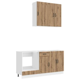 vidaXL Unidad De Cocina Lucca 5 Uds. Roble Artisan Vidaxl
