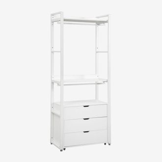 Sklum Sklum - Armario Abierto Con Cajones En Acero Y Madera Ariaster