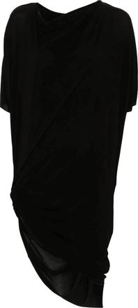 Rick Owens Edfu Drapped Jurk - Dames - Casual kleedjes - Zwart - M - Leer - Kleedjes