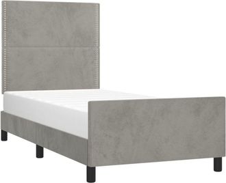 vidaXL Vidaxl - Estructura de cama sin colchón terciopelo gris claro 90x190 cm