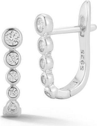 Glaze Jewelry Pav&eacute; Oval Hoop Earrings in Silver at Nordstrom Rack