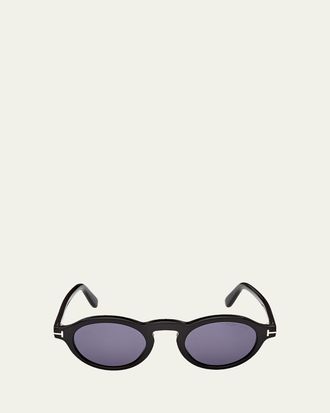 Tom Ford Mens Aristotele-02 Acetate Round Sunglasses