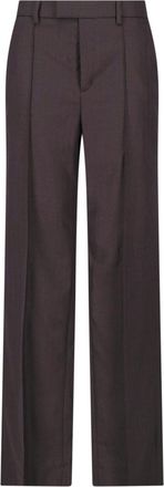Nili Lotan Brown Straight Tailored Virgin Wool Formal Pants