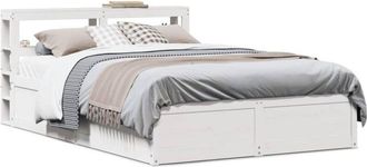 vidaXL Vidaxl - Estructura De Cama Con Cabecero Madera Pino Blanco 120x190 Cm