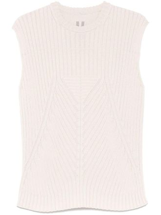 Rick Owens Geribbelde top - Beige