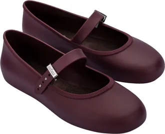 Melissa Soft Ballerina Flat in Burgundy at Nordstrom, Size 10
