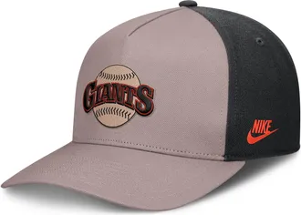 Nike San Francisco Giants Cooperstown Rise Nike Mens MLB A-Frame Adjustable Hat in Brown | NB1A0KJ7G83-LCD