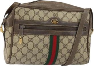 Gucci Pre-owned Canvas Cross Body Bag - Dames - Vintage Schoudertas - Beige - ONE Size - Vintage