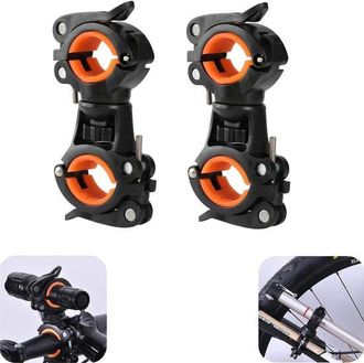 OEM 2 Soportes: Soporte Para Linterna, Ajustables Y Giratorios, Aptos Para Manillares De Bicicleta (negro, 11 X 5,5 Cm)