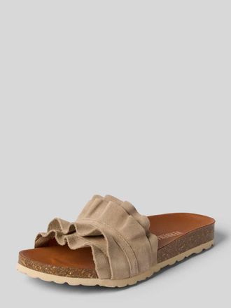 Verbenas Slipper aus echtem Leder Modell Rocio in Taupe, Gr&ouml;&szlig;e 37