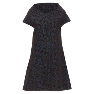 Comme Des Gar&ccedil;ons Comme des Garcons pinstripe floral devore A line dress