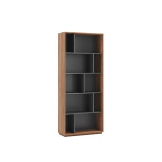 HERDASA Estanter&iacute;a Librer&iacute;a, Colecci&oacute;n Nack, Con 5 Niveles De Altura En Melamina Color Nogal-grafito