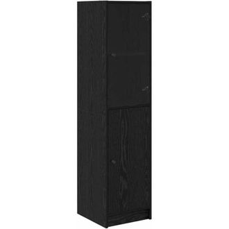 vidaXL Highboard Black Oak 35 x 37 x 142 cm Engineered Wood vidaXL