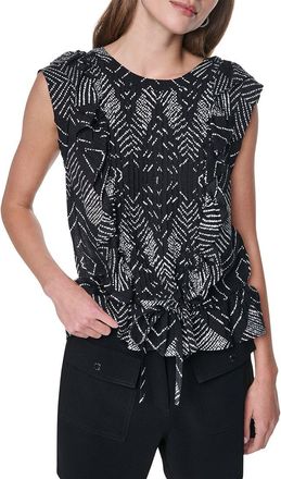 DKNY Dkny Printed Flange Sleeve Top