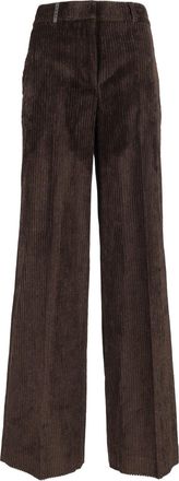 PESERICO Textured High-Waisted Corduroy Wide-Leg Pants