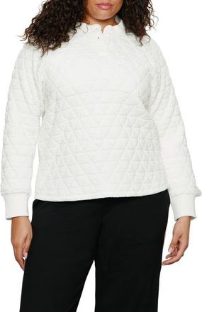 Sanctuary Quilted Popover Top in Chalk White at Nordstrom, Size 2X