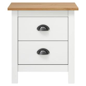Berkfield Home Modern Bedside Cabinet Hill 2 pcs White 46x35x49.5 cm Solid Pine Wood