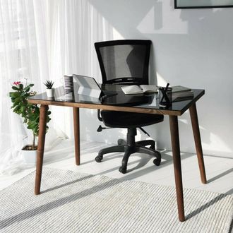 Dmora Scrivania Euphro, Scrittoio Multiuso, Tavolo Per Ufficio Porta Pc, Piano Di Lavoro, 110x60h73 Cm, Noce, Con Imballo Rinforzato, Con Imballo Rinforzato