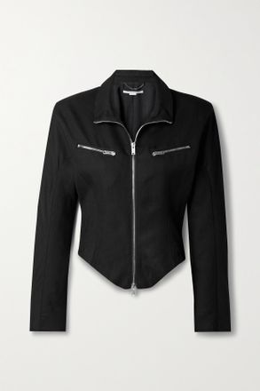 Stella McCartney Giacca In Grain De Poudre - Nero