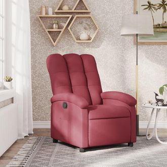 vidaXL Sill&oacute;n Reclinable De Tela Rojo Tinto Vidaxl