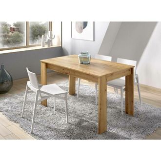 Dmora Mesa Fija Censo, Mesa De Comedor Multiusos, Mesa Rectangular Para La Cocina O El Comedor, 139x81h77 Cm, Roble Nodi - Dmora