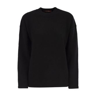Max Mara Essential Trui met Ronde Hals - Dames - Ronde hals truien - Zwart - S - Truien & Vesten